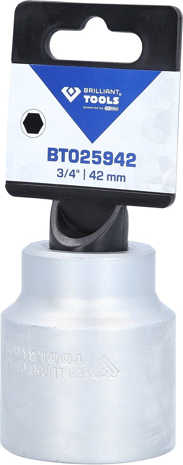 Detalle de BRILLIANT TOOLS BT025942 – nasadka sześciokątna 3/4″, 42 mm, stal Cr-V