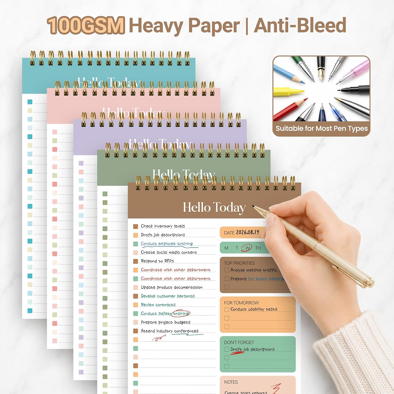 Detalle de KORANEL To-Do List Notepad, 60 Sheets
