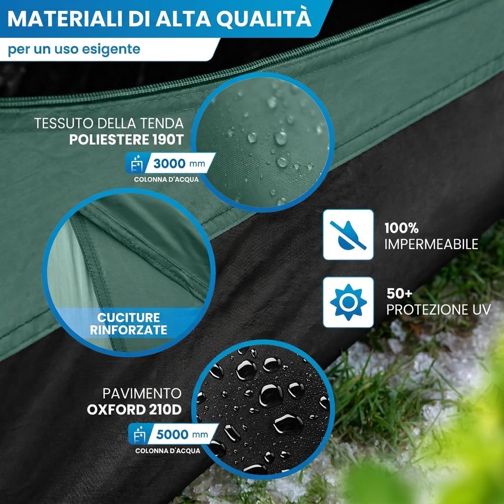 Thumbnail 2 de Nordmut Tenda Pop-Up 2-4 Persone – Montaggio Istantaneo, Impermeabile e Ventilata
