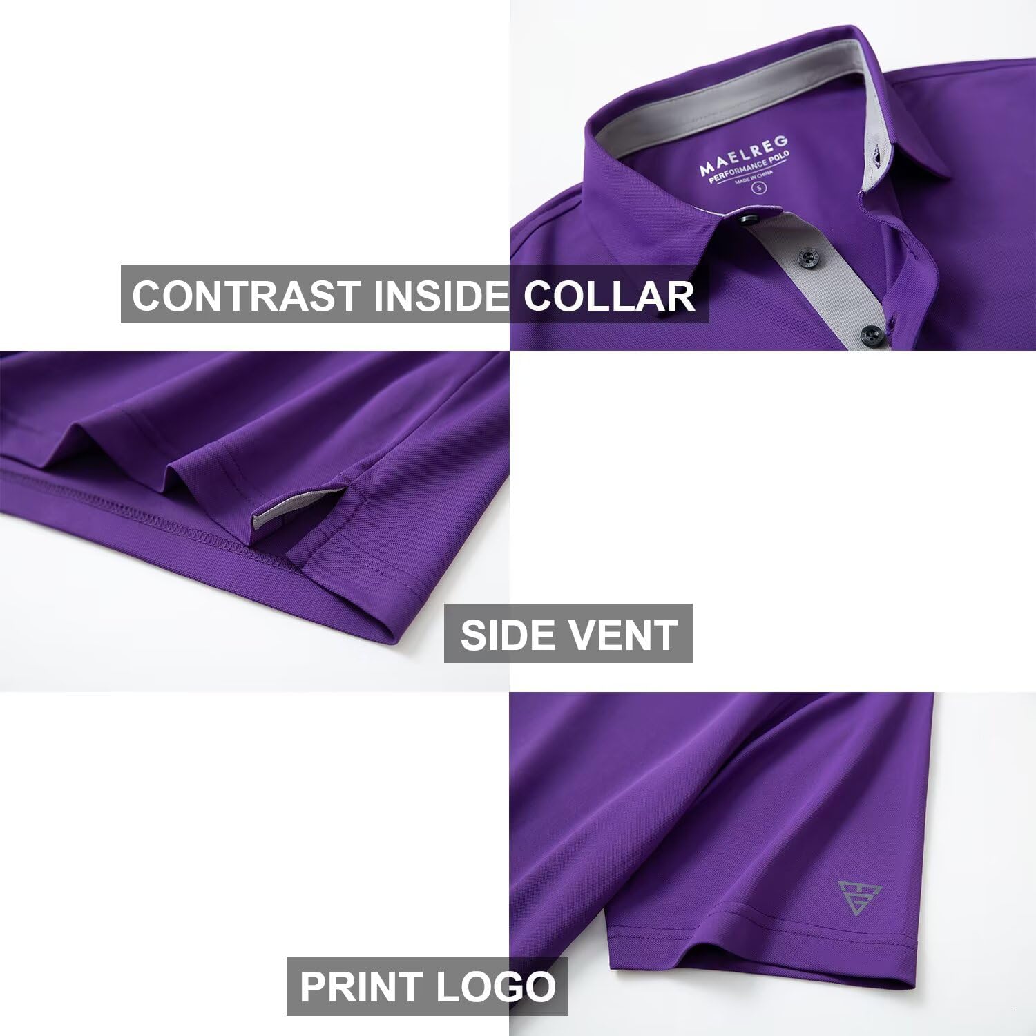Detalle 1 de Men's Golf Polo Shirt in Polyester-Spandex
