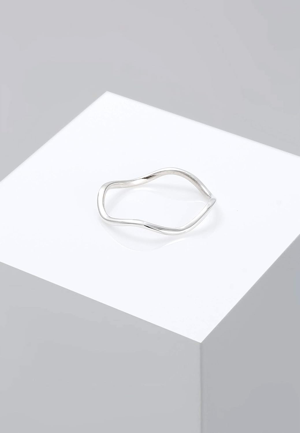 Detalle 1 de 925 Silber Elli Ring Wellen Minimal Geo