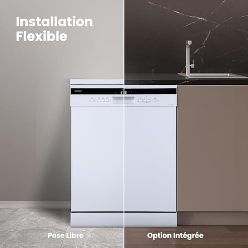 Detalle de COMFEE FD1435E-W | Lave-vaisselle Pose Libre 14 Couverts 60 cm, 44 dB