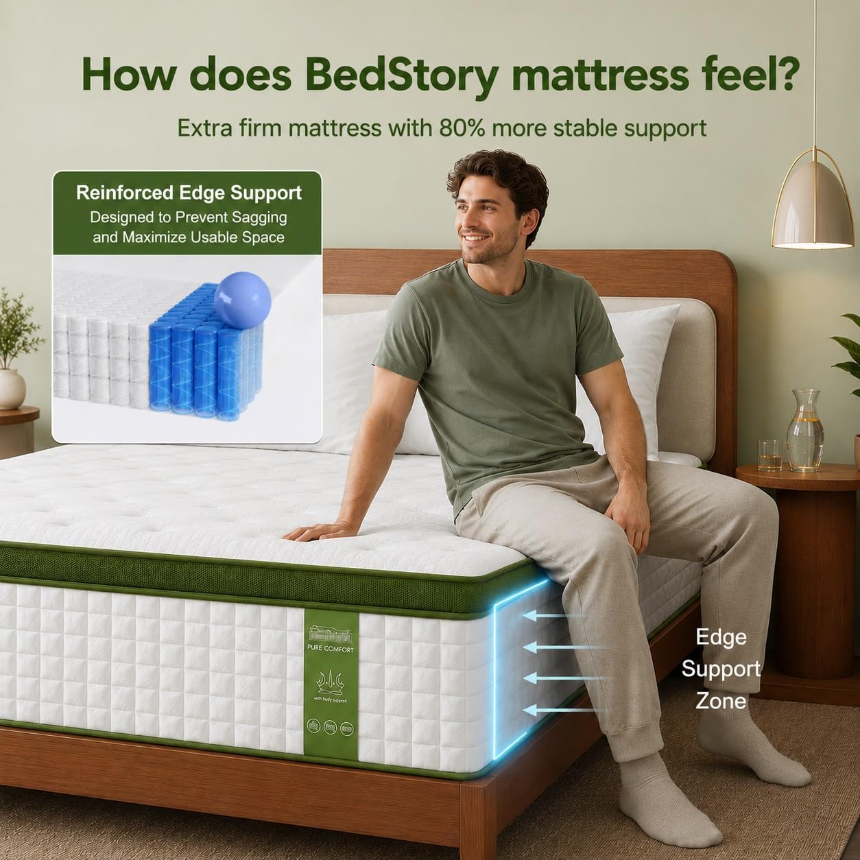 Detalle 1 de BedStory Hybrid Mattress 12-Inch