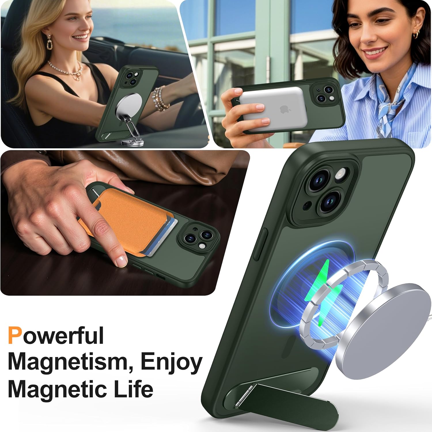 Thumbnail 6 de AMILIFECASES RIV001 iPhone 15 Plus Case with Kickstand, MagSafe, Camera Protection