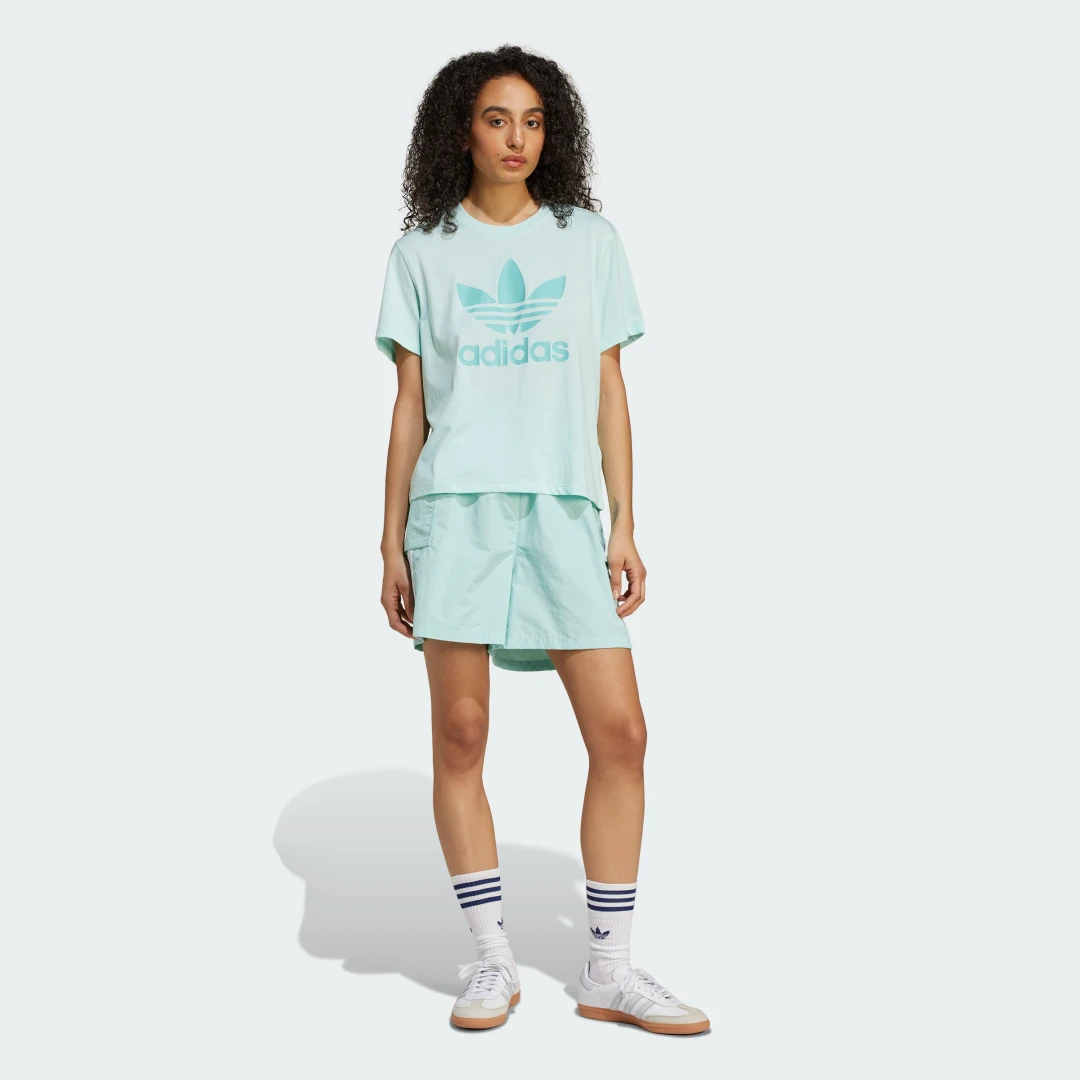 Thumbnail 2 de Camiseta Adicolor Trefoil Boxy de Adidas - Turquesa
