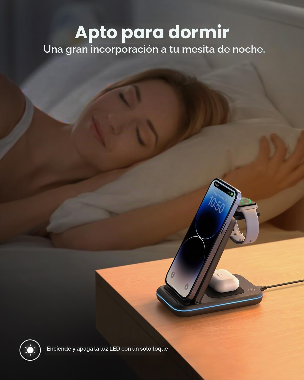 Detalle 2 de JoyGeek Cargador Inalámbrica 3 en 1
