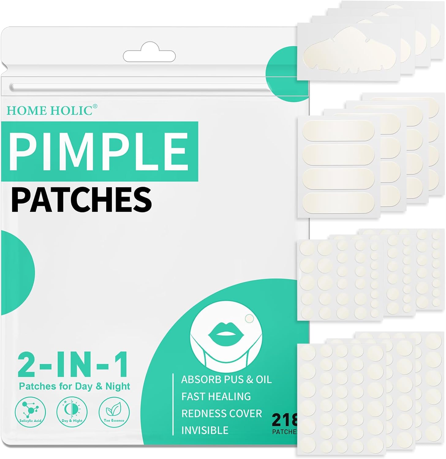 Thumbnail 6 de Home Holic Patch Brufoli in Idrogel 2-in-1 Giorno e Notte, cerotti invisibili e traspiranti per acne (528 pz)