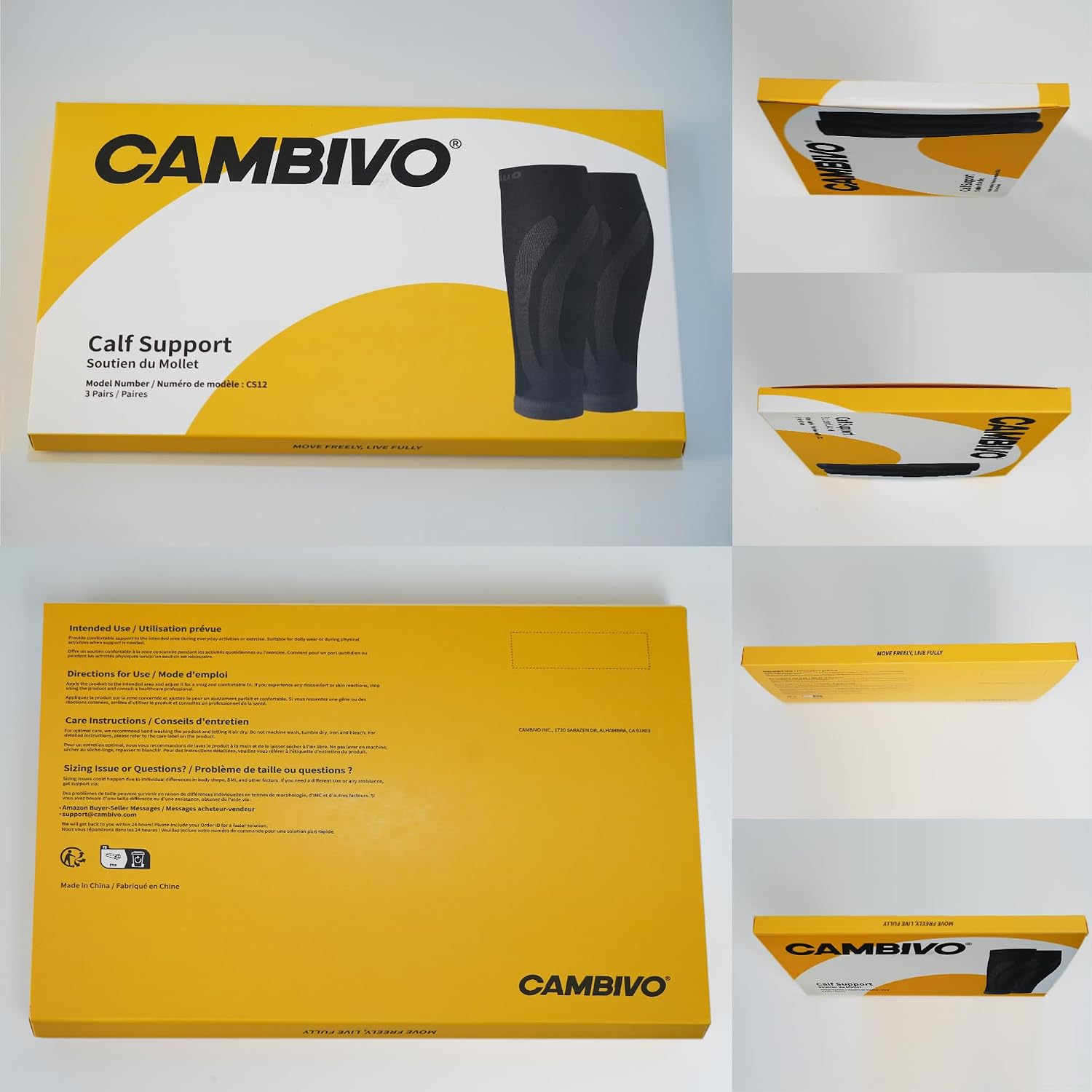 Thumbnail 6 de CAMBIVO CS12 Calf Compression Sleeves, Black XXL, 3 Pairs