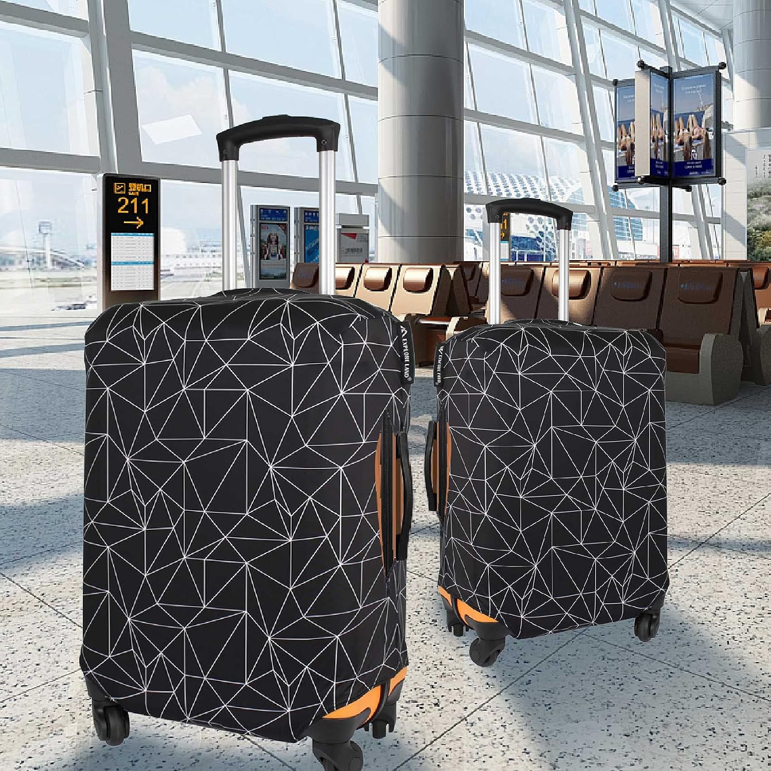 Detalle de Explore Land Travel Luggage Cover Suitcase Protector (fits 18–32 inch cases)