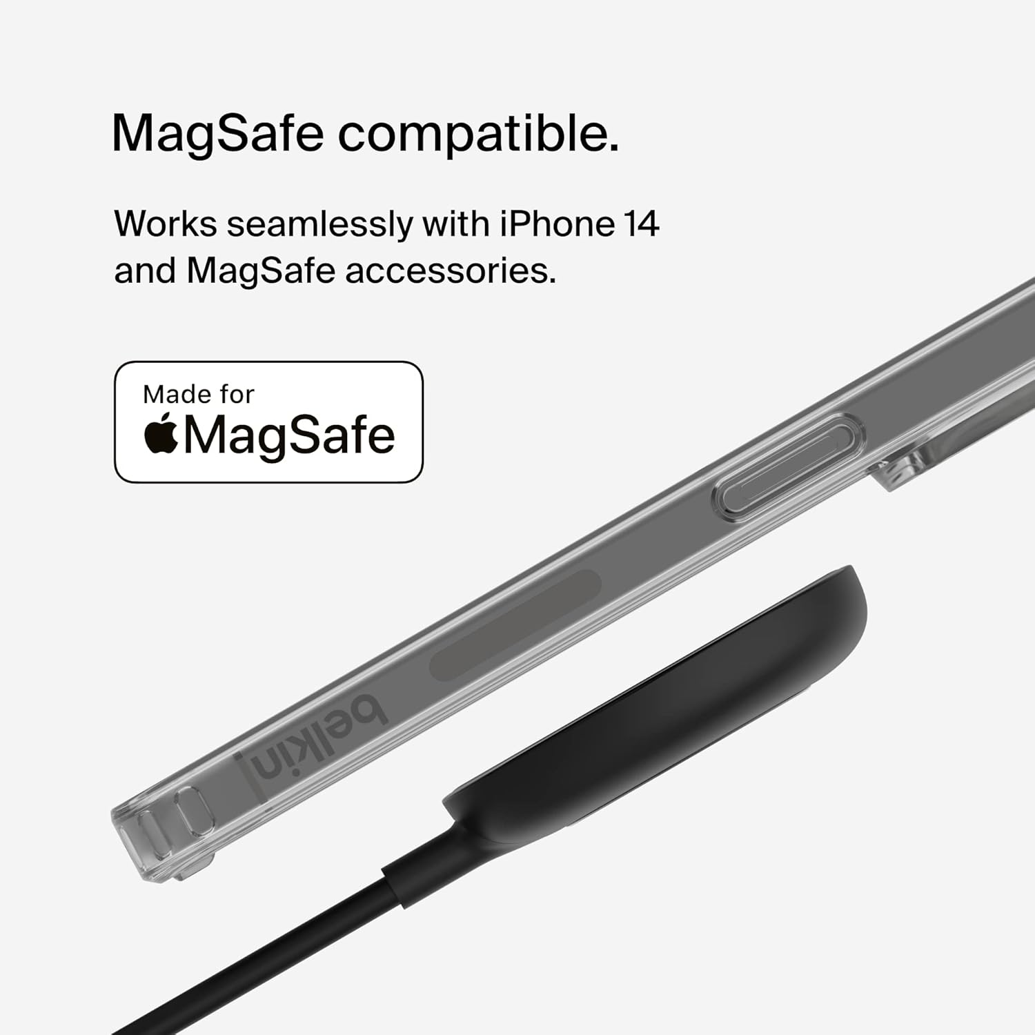 Thumbnail 1 de Belkin Custodia per iPhone 14 con MagSafe, trasparente e con bordi rialzati per la fotocamera