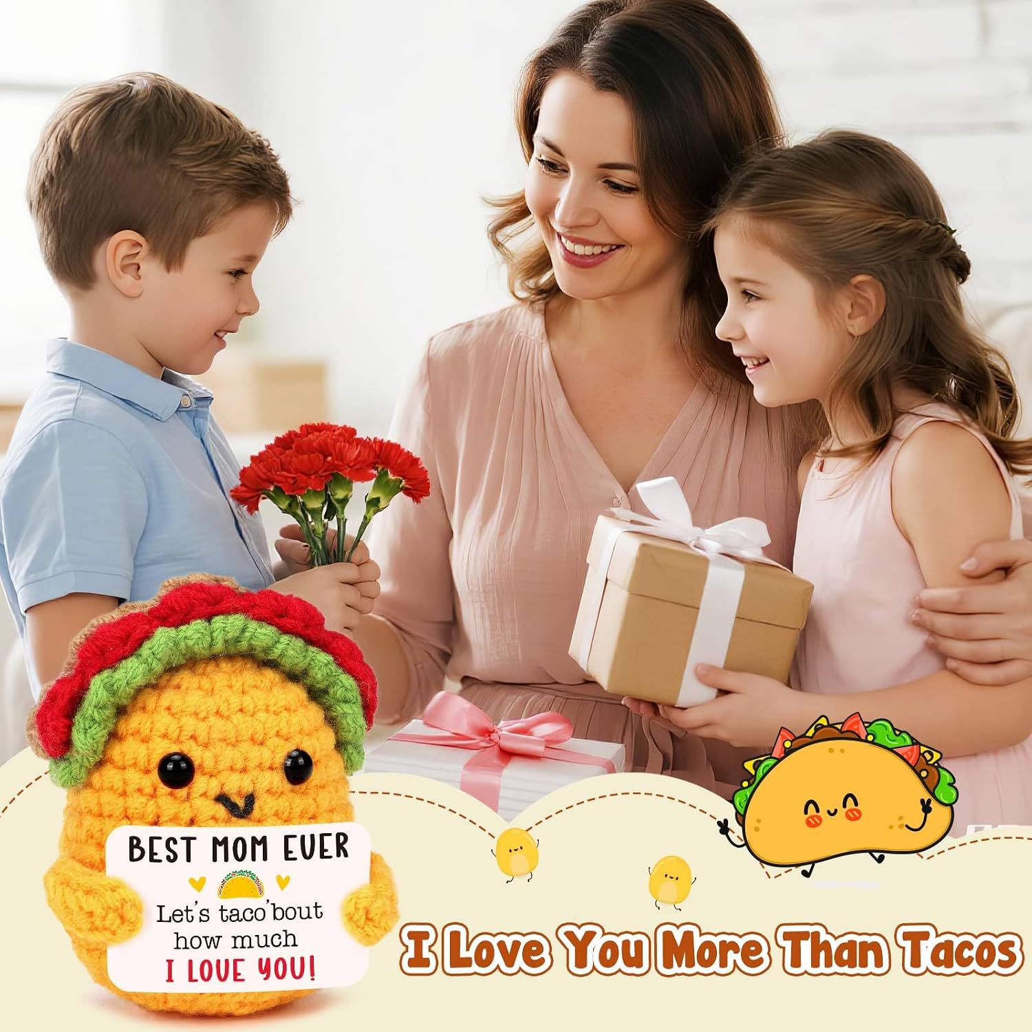 Detalle de Crochet Taco Mom Gift, 2.8 x 3.1 x 2 inches