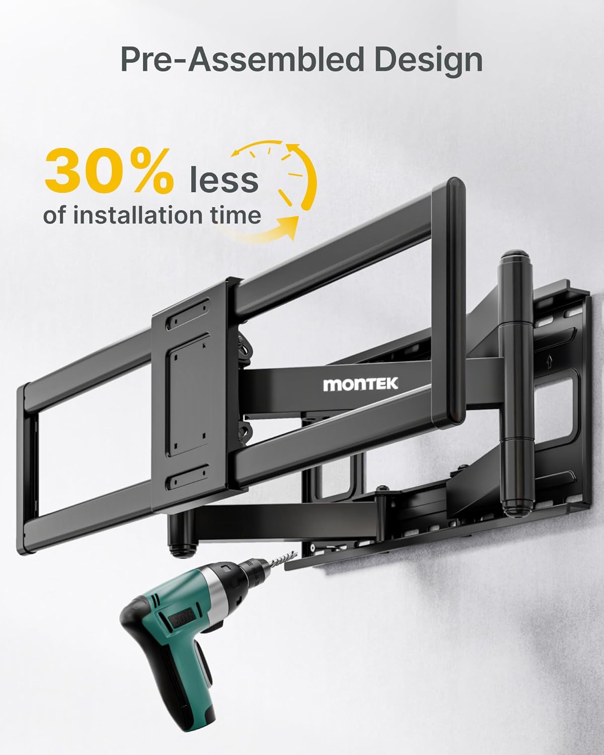 Detalle 2 de monTEK Heavy-Duty TV Wall Mount, 265 lb Capacity