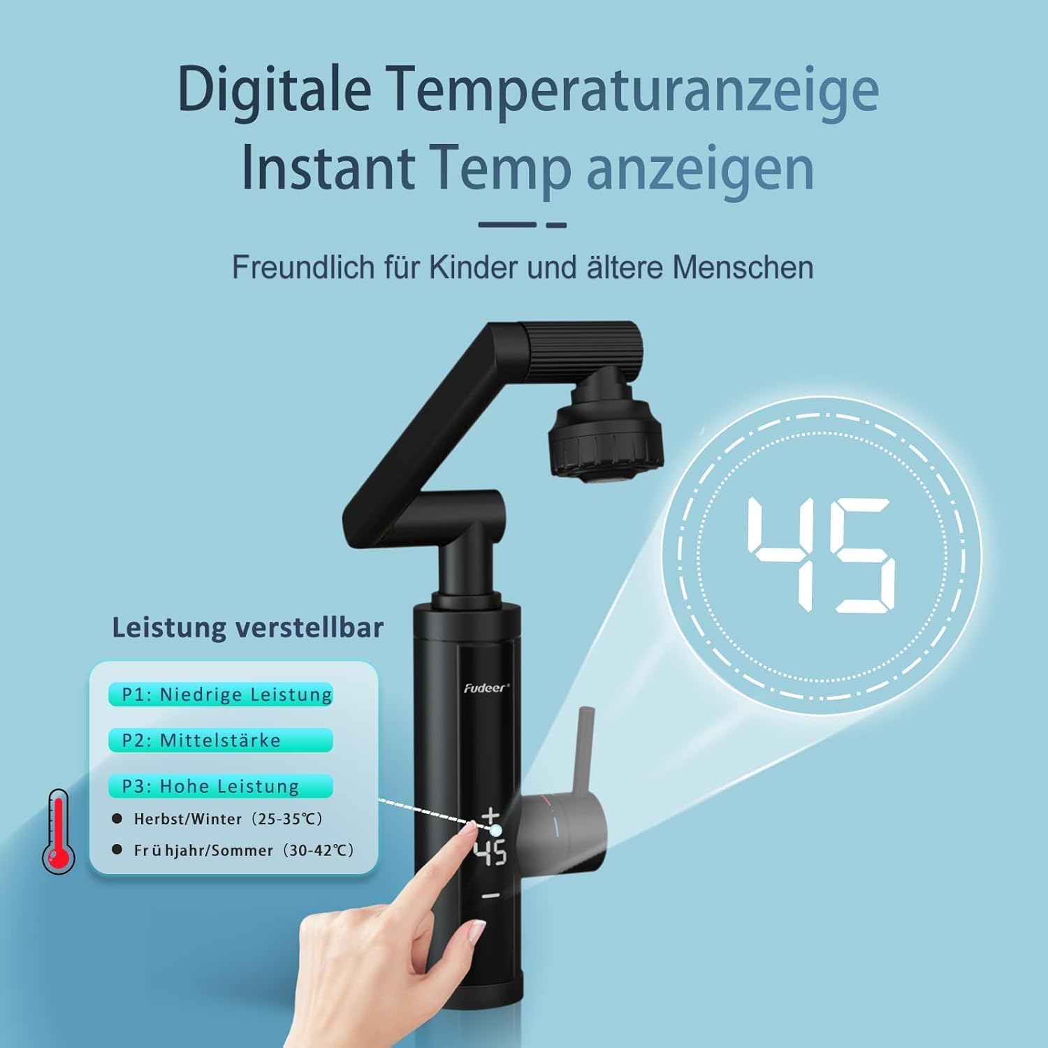 Detalle de Wasserhahn mit Durchlauferhitzer 230 V