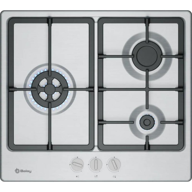 Detalle de Balay 3ETX563CB | Placa de gas integrable: 3 zonas, acero inoxidable, Wok y GasStop
