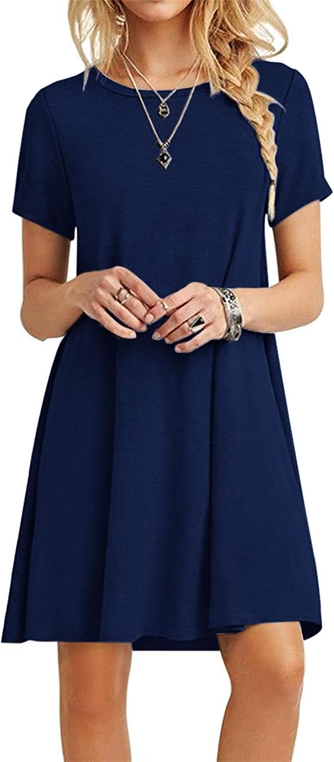 Thumbnail 6 de MOLERANI Damen Sommerkleid Casual T-Shirt Kurzarm – Lockeres Strandkleid mit elastischem Fit