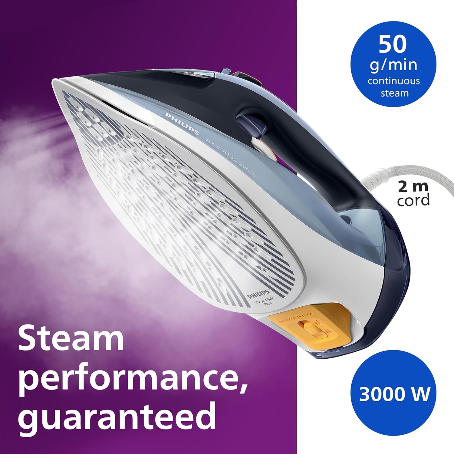 Thumbnail 2 de Philips Azur 7000 Series Steam Iron DST7020/20 — 2800 W, 50 g/min Continuous Steam, 250 g Boost