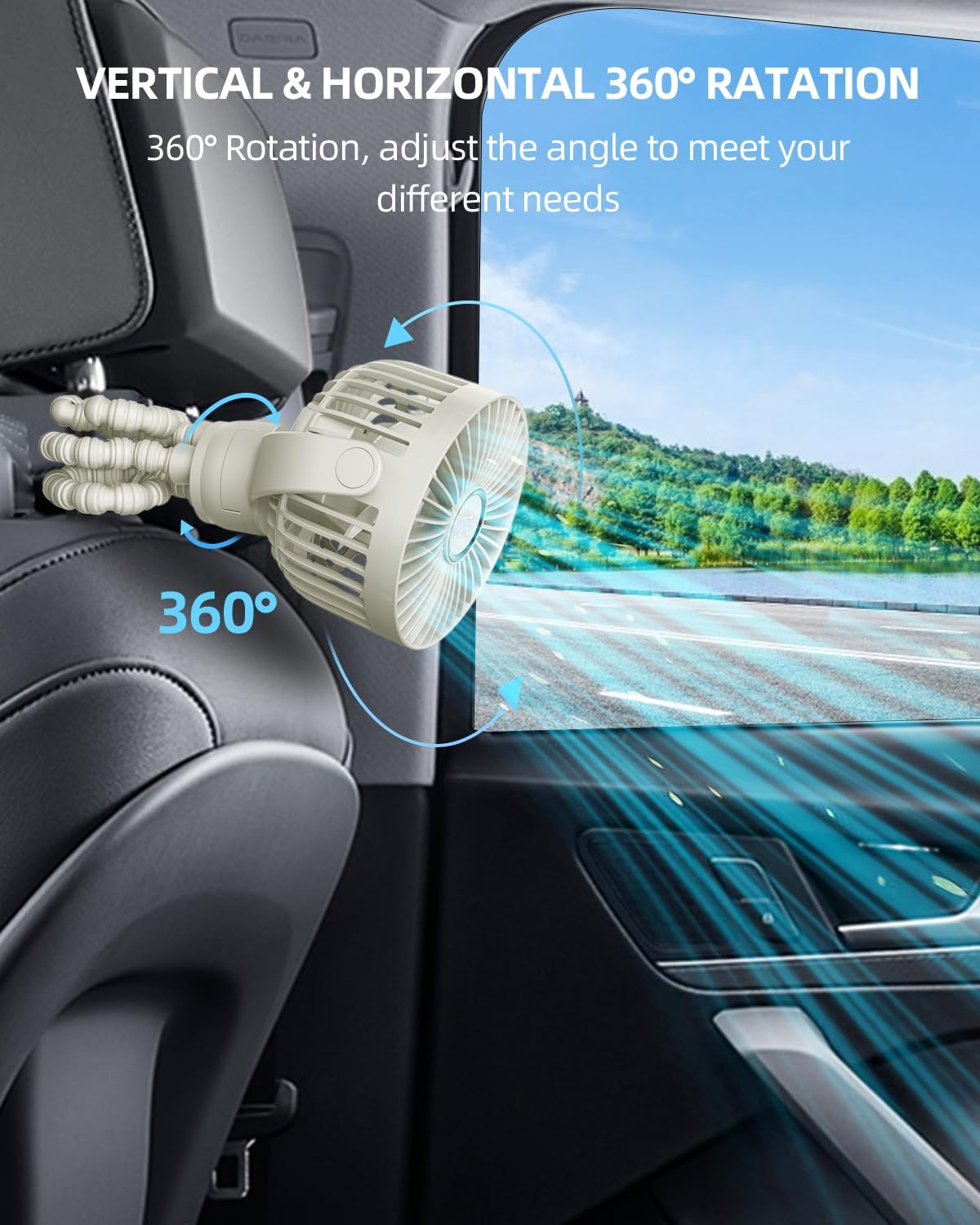 Thumbnail 4 de KIDEE Portable Pram Fan – rechargeable clip-on stroller fan with digital display