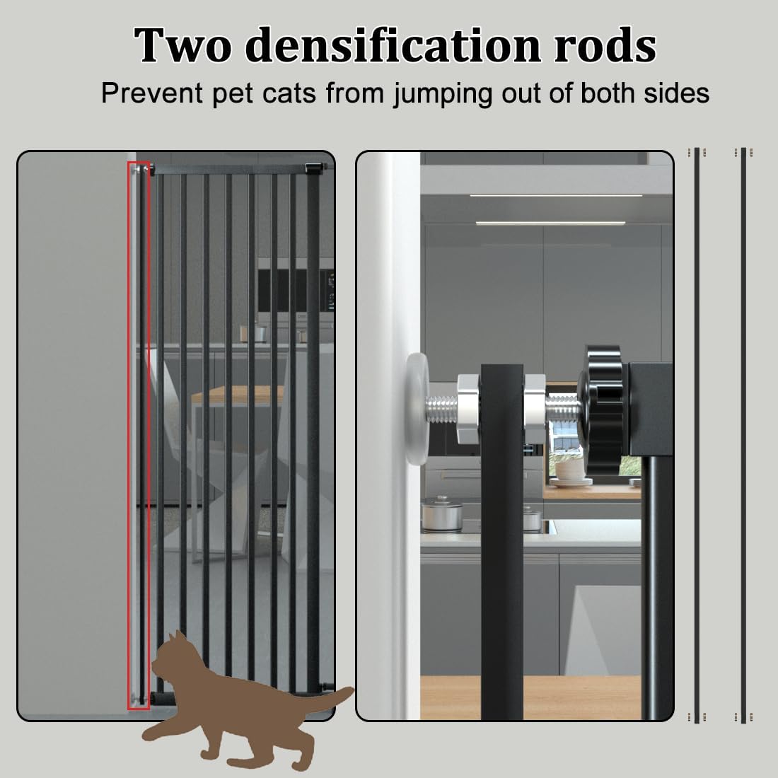 Detalle de Xifamniy 61.02" Extra Tall Cat Gate Wide Pressure Mounted with Auto-Close
