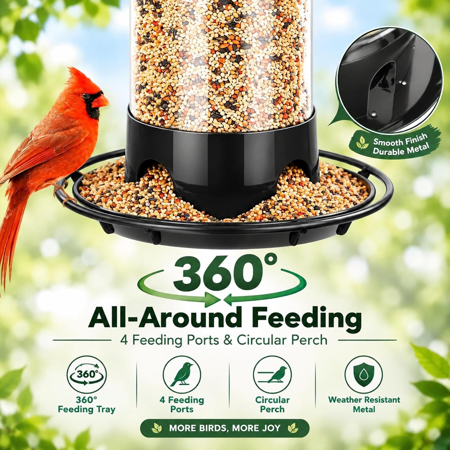 Thumbnail 5 de Gbekery Metal Bird Feeder, 2 lb Capacity