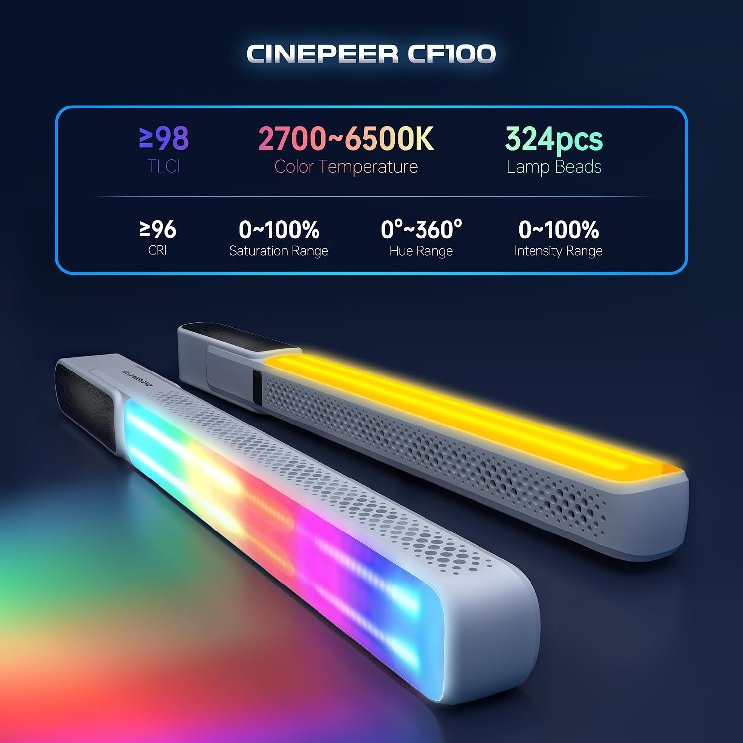 Detalle de ZHIYUN CINEPEER CF100 100W RGB Handheld LED Video Light Wand