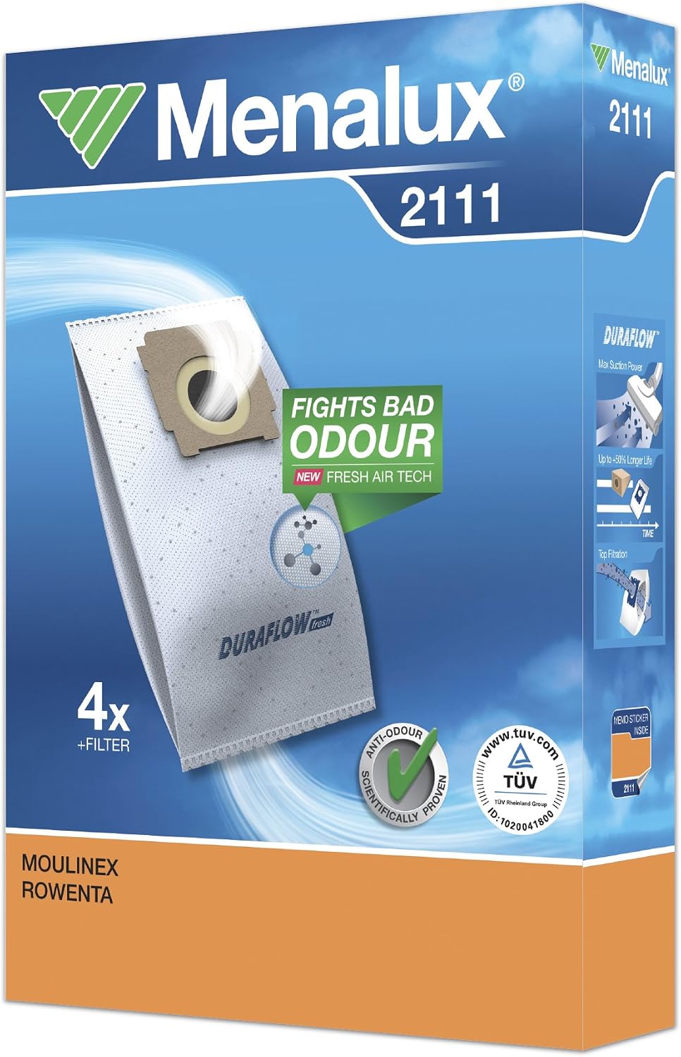 Detalle de Menalux 2112 – syntetyczne worki do odkurzacza, pojemność 3 l