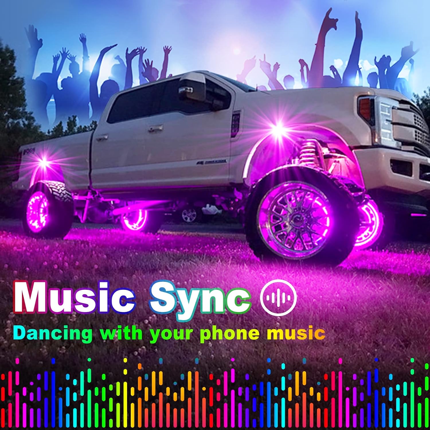 Thumbnail 1 de YiLaie Rock Lights 8‑pod RGB kit for trucks