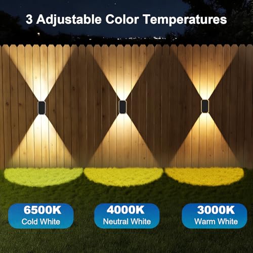Detalle de Giliwosy Aplique Solar de Pared — Pack de 4 luces exteriores con 3 temperaturas de color y IP65