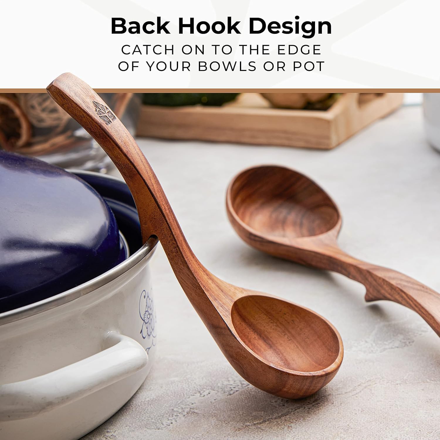 Thumbnail 4 de Woodenhouse Teak Wooden Ladles Set (3 Sizes) for Soup, Serving & Stirring