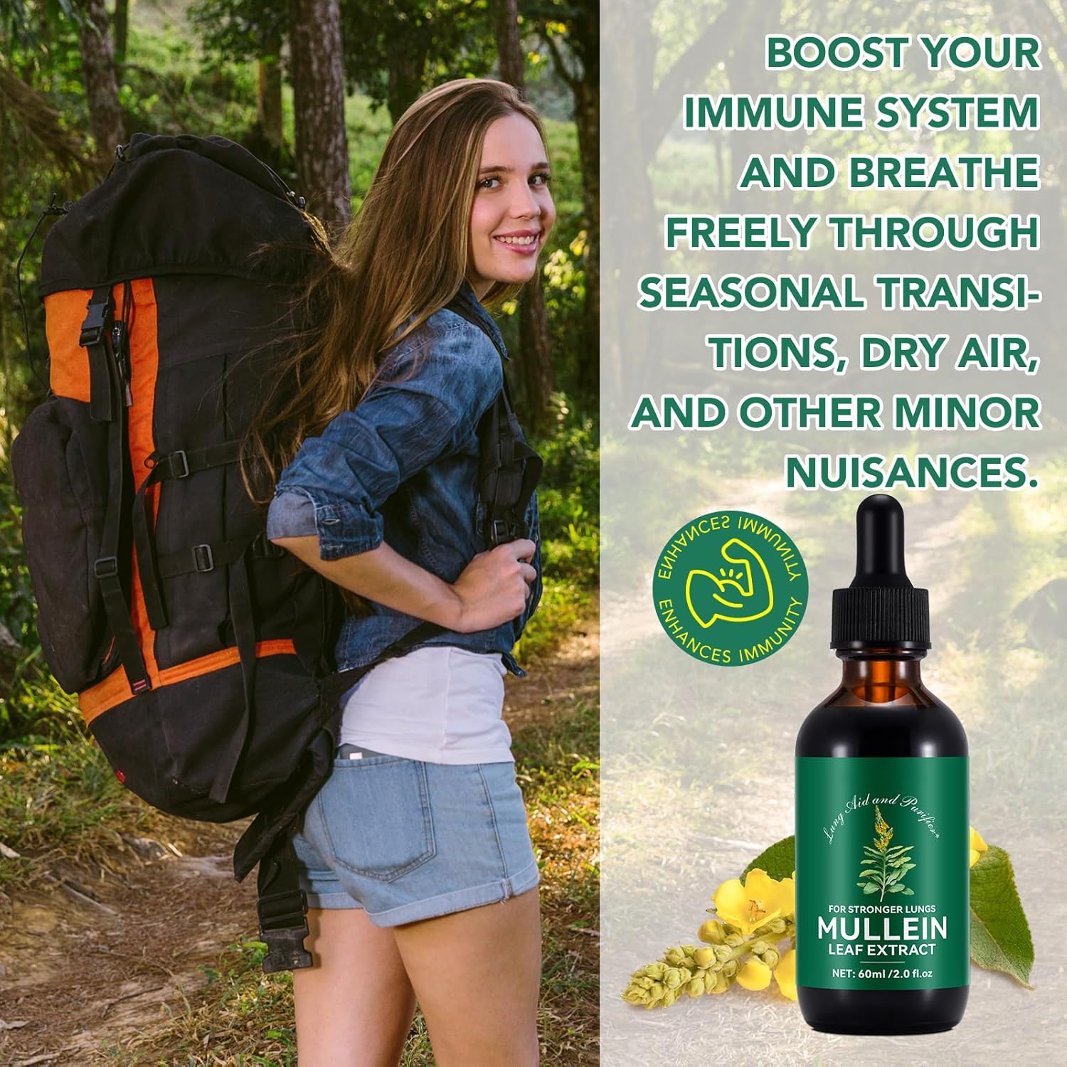 Thumbnail 5 de Mullein Leaf Extract for Lungs 60ML Drops — Premium Vegan Lung Support