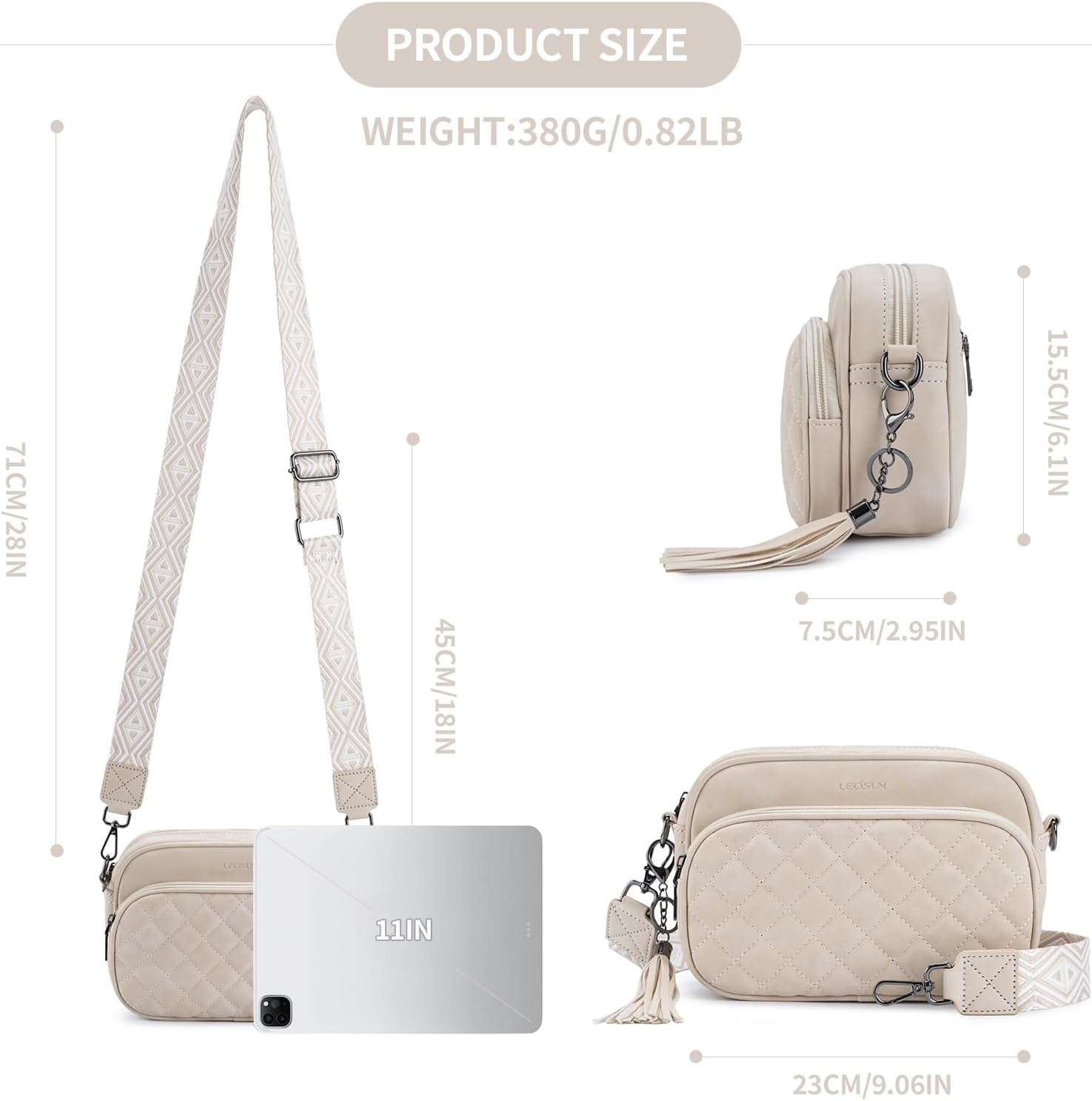 Thumbnail 4 de Mirevelle Damen Crossbody Handtasche mit mehreren Fächern und breitem, verstellbarem Gurt – umhängetauglich für Alltag & Reisen