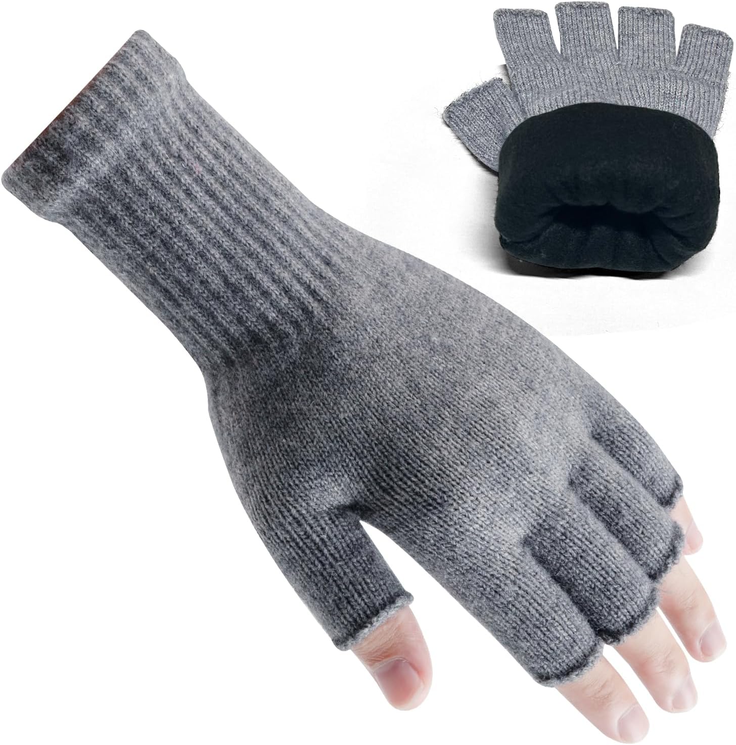 Detalle de Rahhint Alpaca Wool Fingerless Thermal Gloves ⛄