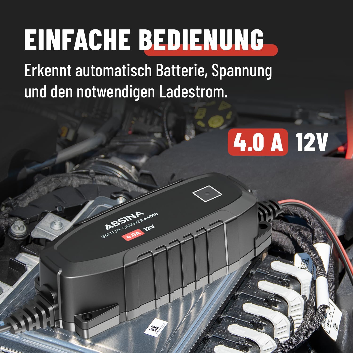 Thumbnail 2 de ABSINA A4000 12V Batterie-Ladegerät vollautomatisch für AGM & Blei bis 120Ah