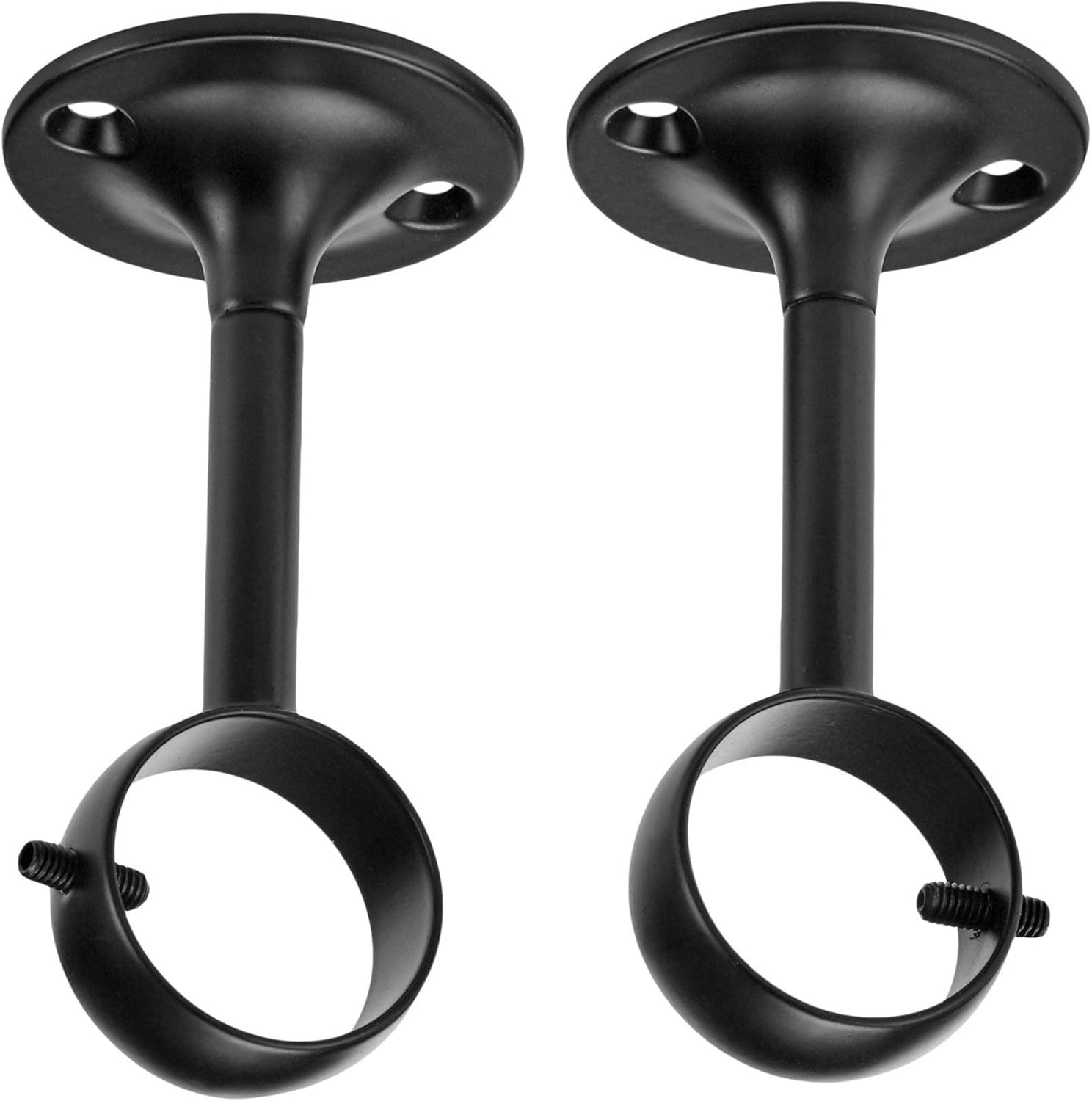 Detalle de Amazon Basics Metal Curtain Pole Ceiling Brackets (Set of 2) – Black