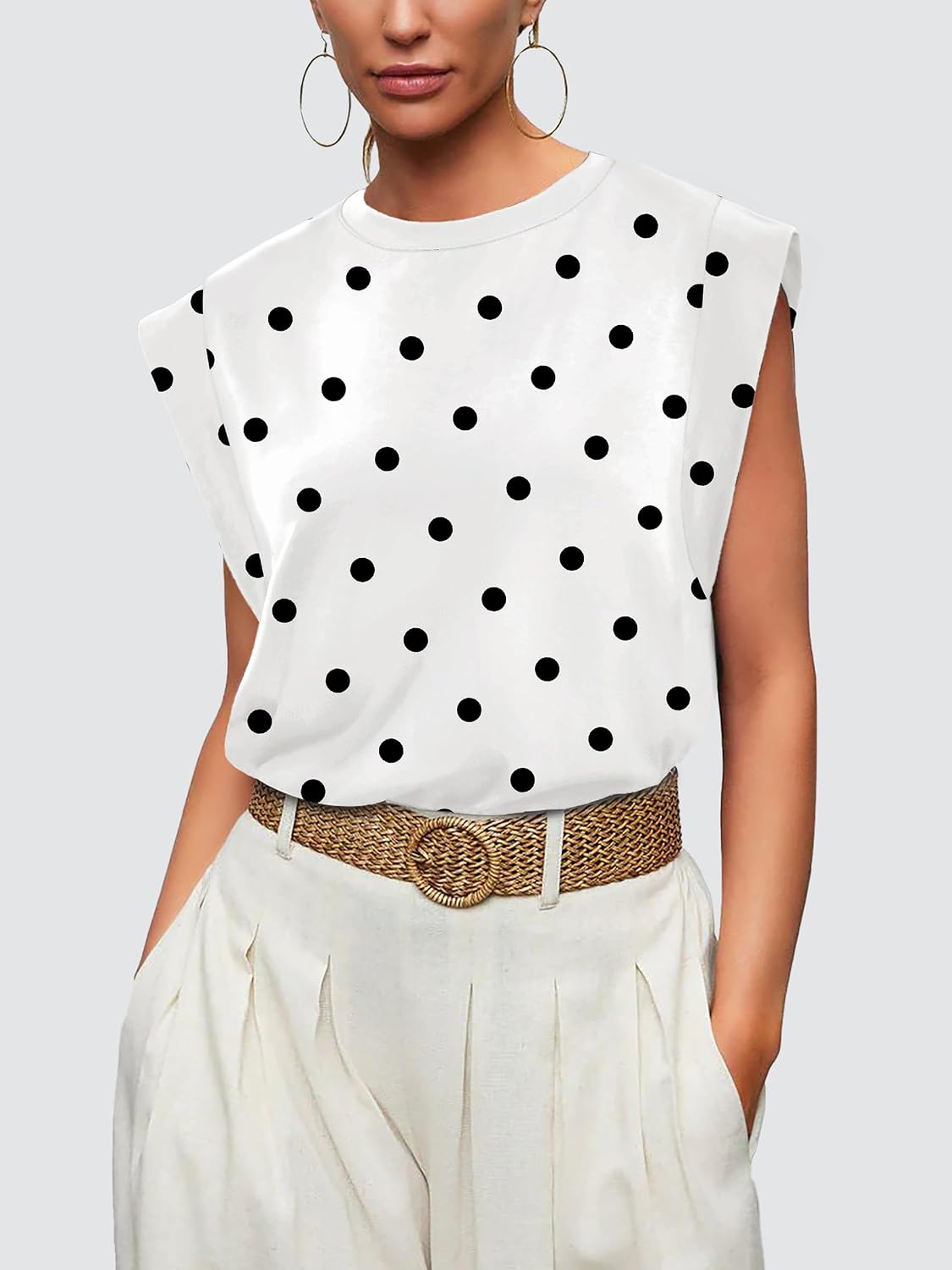 Thumbnail 1 de WIHOLL Cap Sleeve Tops for Women: Casual, Versatile Summer Tee