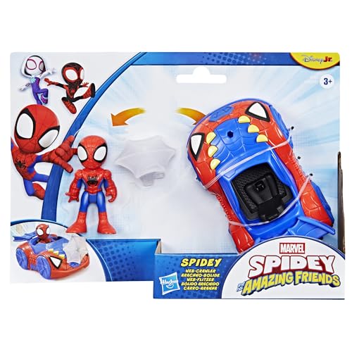 Detalle 2 de Hasbro Marvel Spidey e i suoi fantastici amici: macchina giocattolo Spidey e Web-Crawler con action figure da 7,6 cm