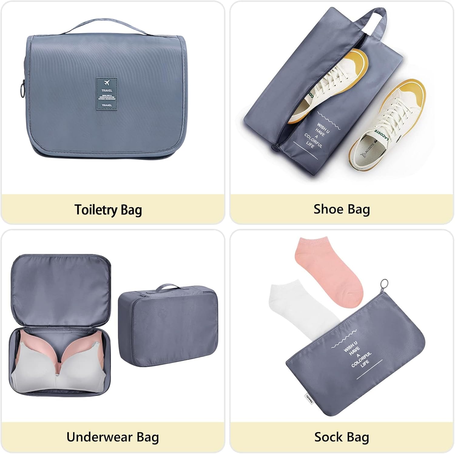 Detalle de MURISE Packing Cubes 8 pièces (6/8 tailles) — organisateur de valise pour voyages et vacances