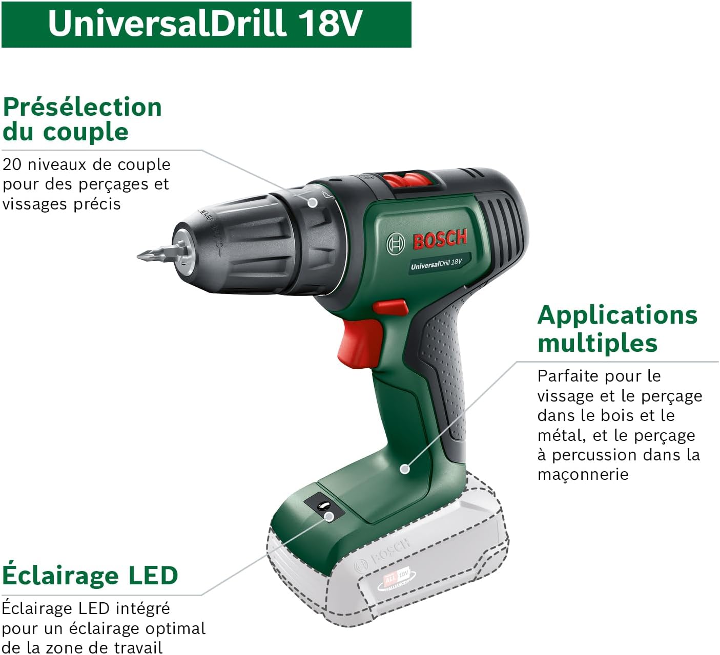 Thumbnail 1 de Bosch UniversalDrill 18V perceuse-visseuse 🛠
