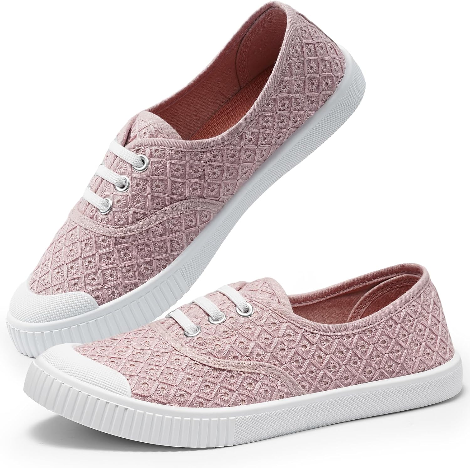 Detalle de Harvest Land Women's Canvas Shoes: Low Top Trainers for Everyday Wear