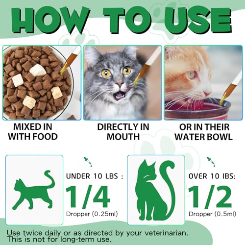 Detalle de HEXIN Vermifuge pour chat — traitement vermifuge à base de plantes avec probiotiques (60 ml)