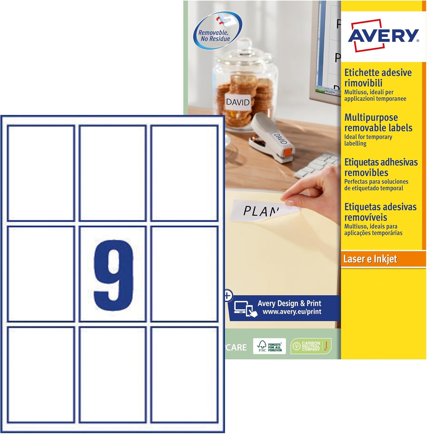 Thumbnail 4 de Étiquettes Avery amovibles 1200 Format 45,7 x 21,2 mm