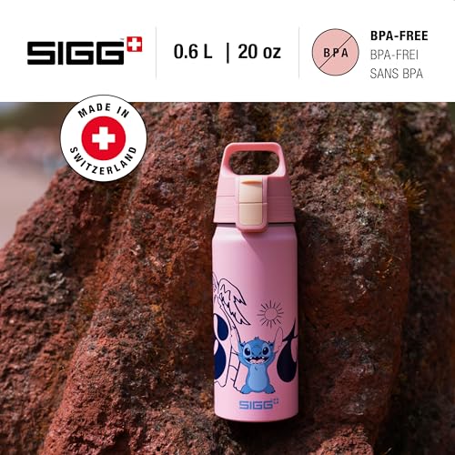 Detalle de Sigg Alu Trinkflasche Kinder WMB ONE Stitch Disney 0,6 L – kohlensäuregeeignet, auslaufsicher
