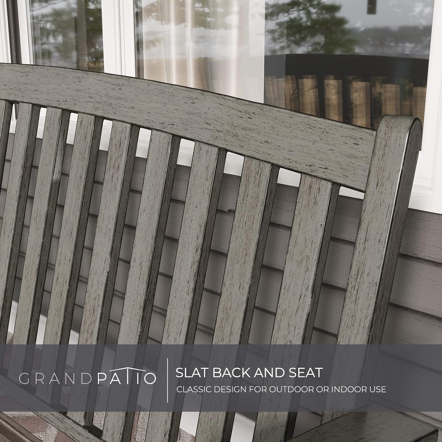 Thumbnail 4 de Grand patio Outdoor Bench for patio & garden with anti-rust metal frame (Gray)