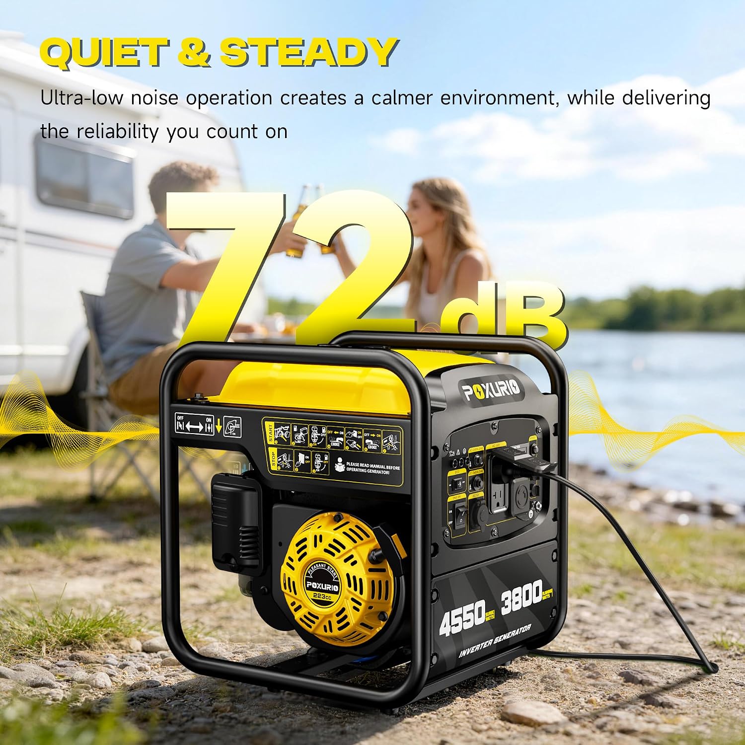 Detalle de POXURIO portable inverter generator 4550 watts