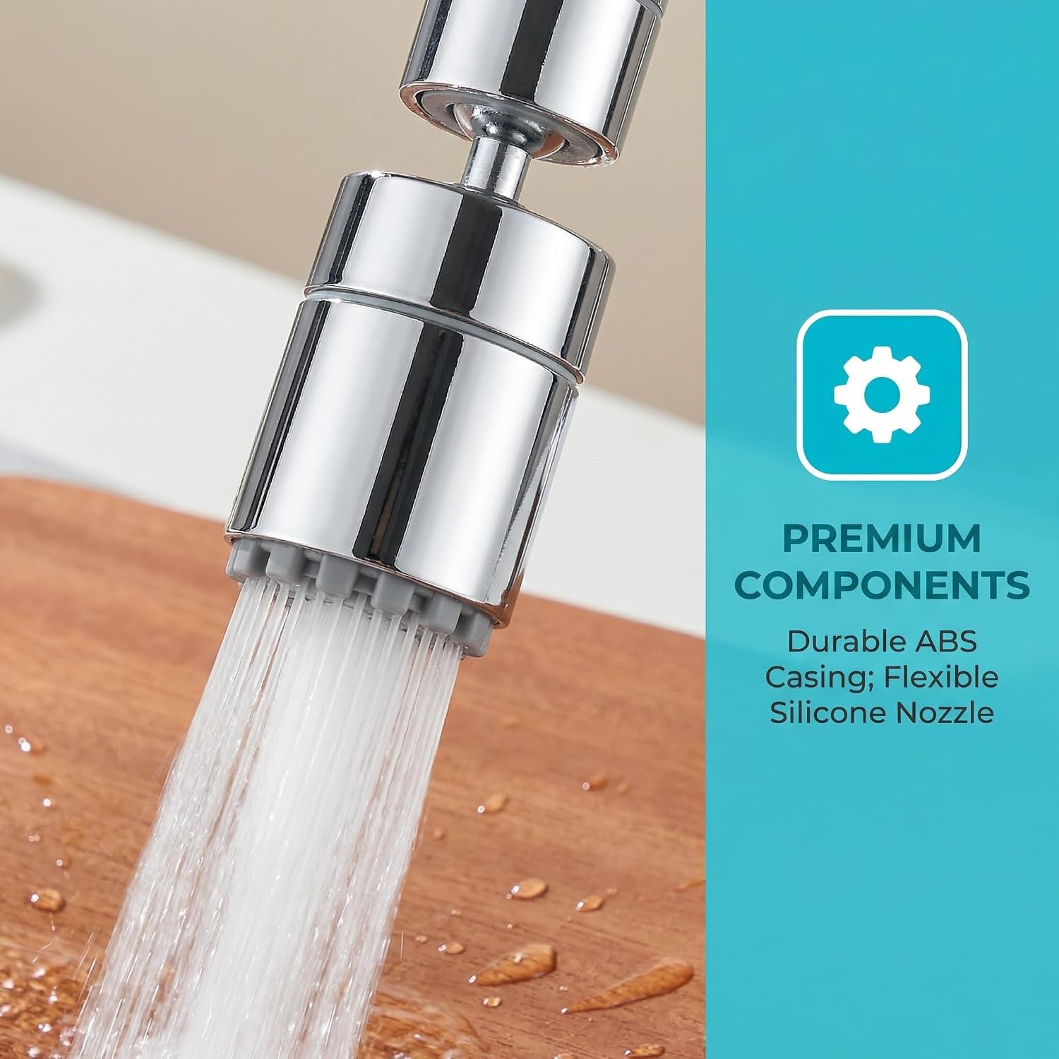 Thumbnail 6 de Kitchen Tap Spray Head with 360° Swivel Spout and 2-Mode Spray