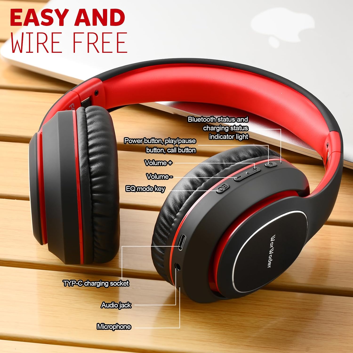 Thumbnail 6 de WorWoder W-915 Wireless Headphones 80 Hours