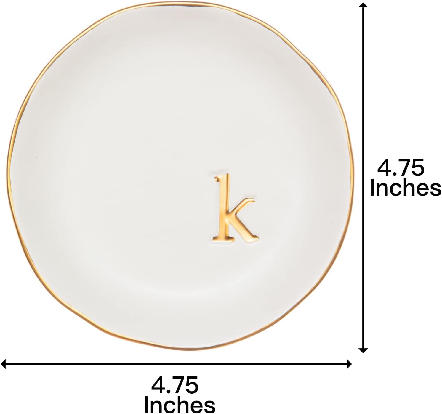 Detalle de Collective Home Ceramic Jewelry Tray for Rings, Earrings, and more 4.75"