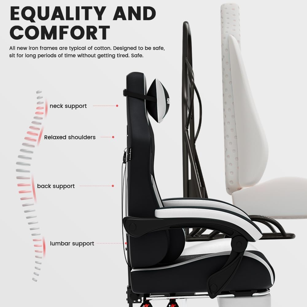Thumbnail 4 de SUKIDA Ergonomic Gaming Chair for Adults with Massage Lumbar Support, Headrest and Footrest