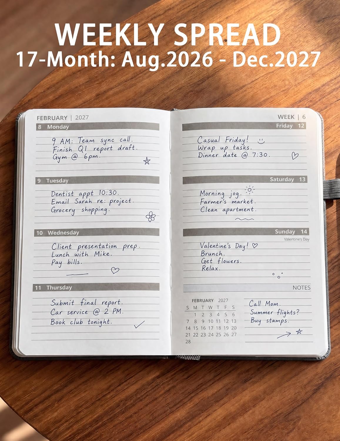 Thumbnail 2 de YihurKis A6 Slim Academic Planner, Weekly and Monthly, Aug 2026–Dec 2027