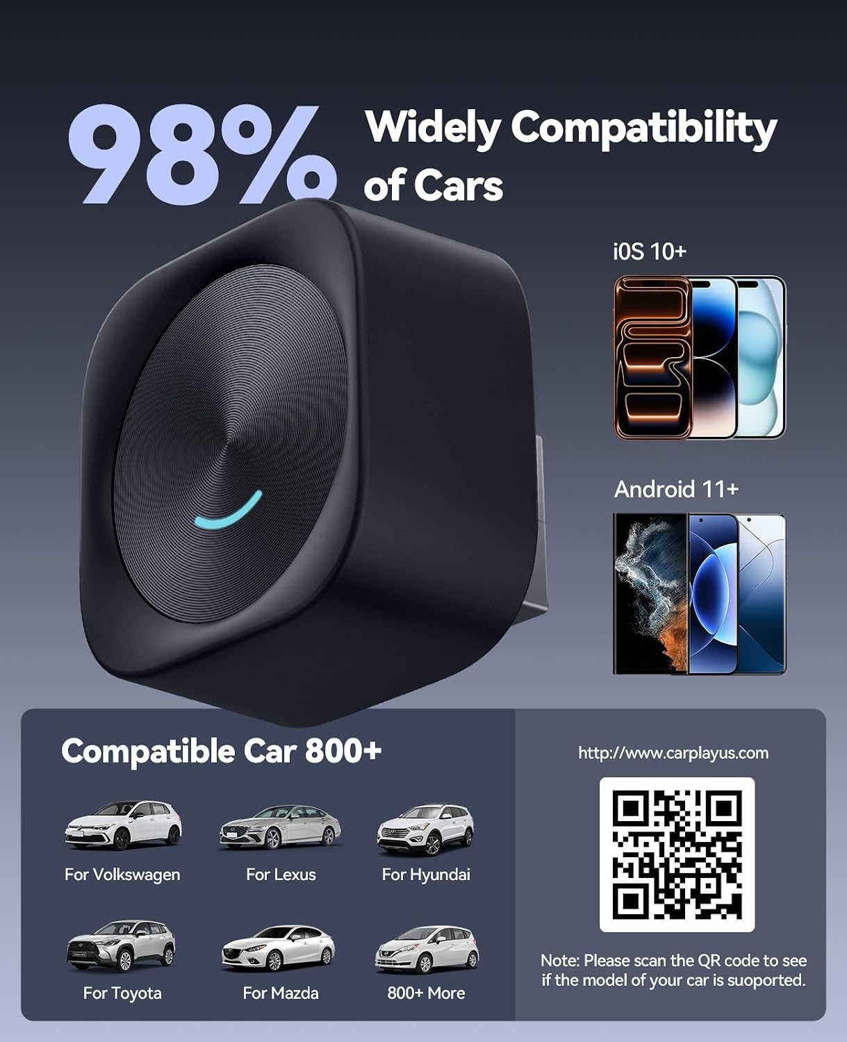 Thumbnail 4 de Wireless CarPlay and Android Auto Adapter, Black