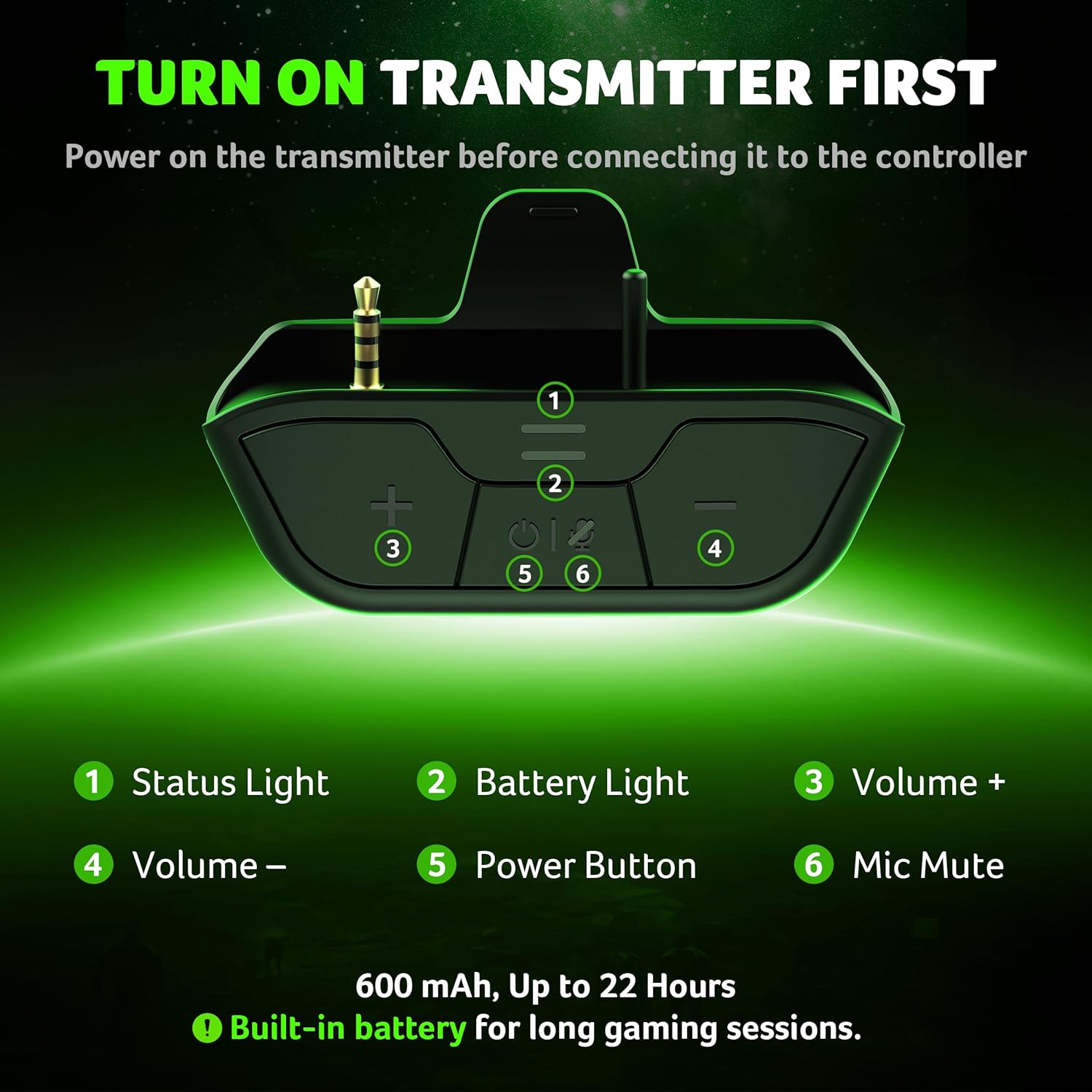 Thumbnail 2 de Acer Wireless Gaming Headset for Xbox Series X|S & Xbox One (Bluetooth 5.4, Noise-Canceling Mic, 40H Battery) – Black Green